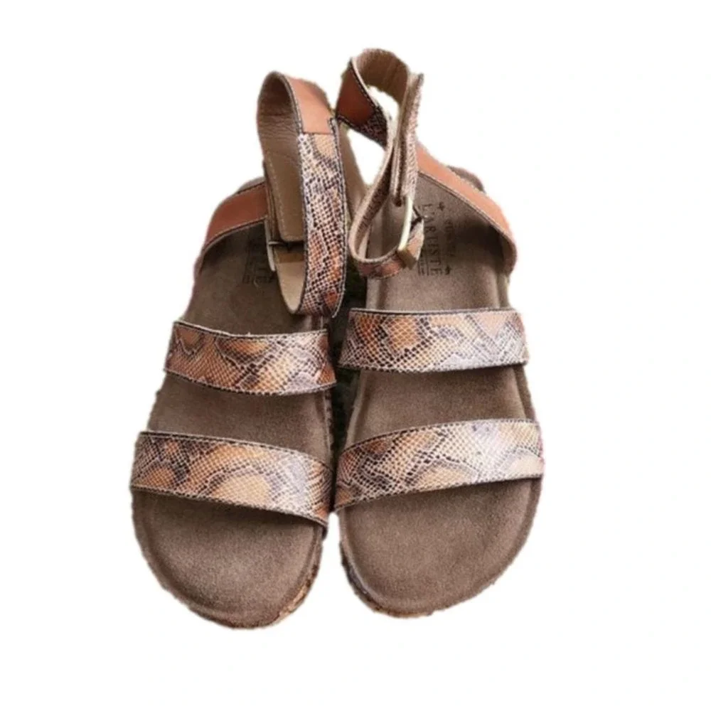 L'ARTISTE CHRISTINA ANKLE‎ STRAP SANDAL snakeskin size 41 new 10.5 US